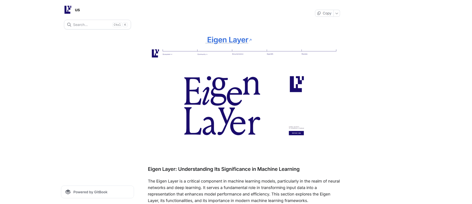 Screenshot of homepage-w-eigenlayer.gitbook.io