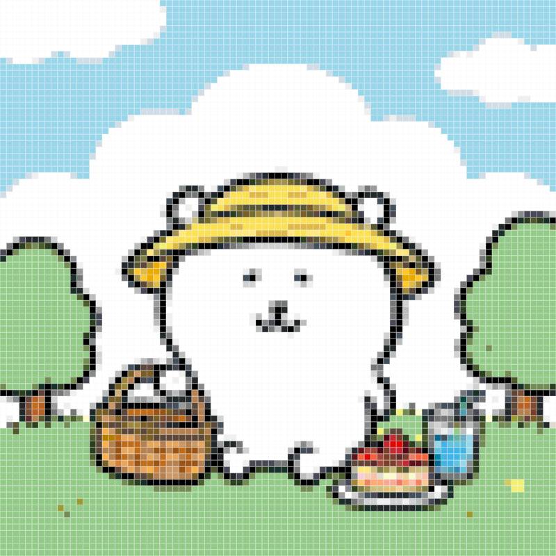 Kawaii Bear Picnic With Cake & Basket