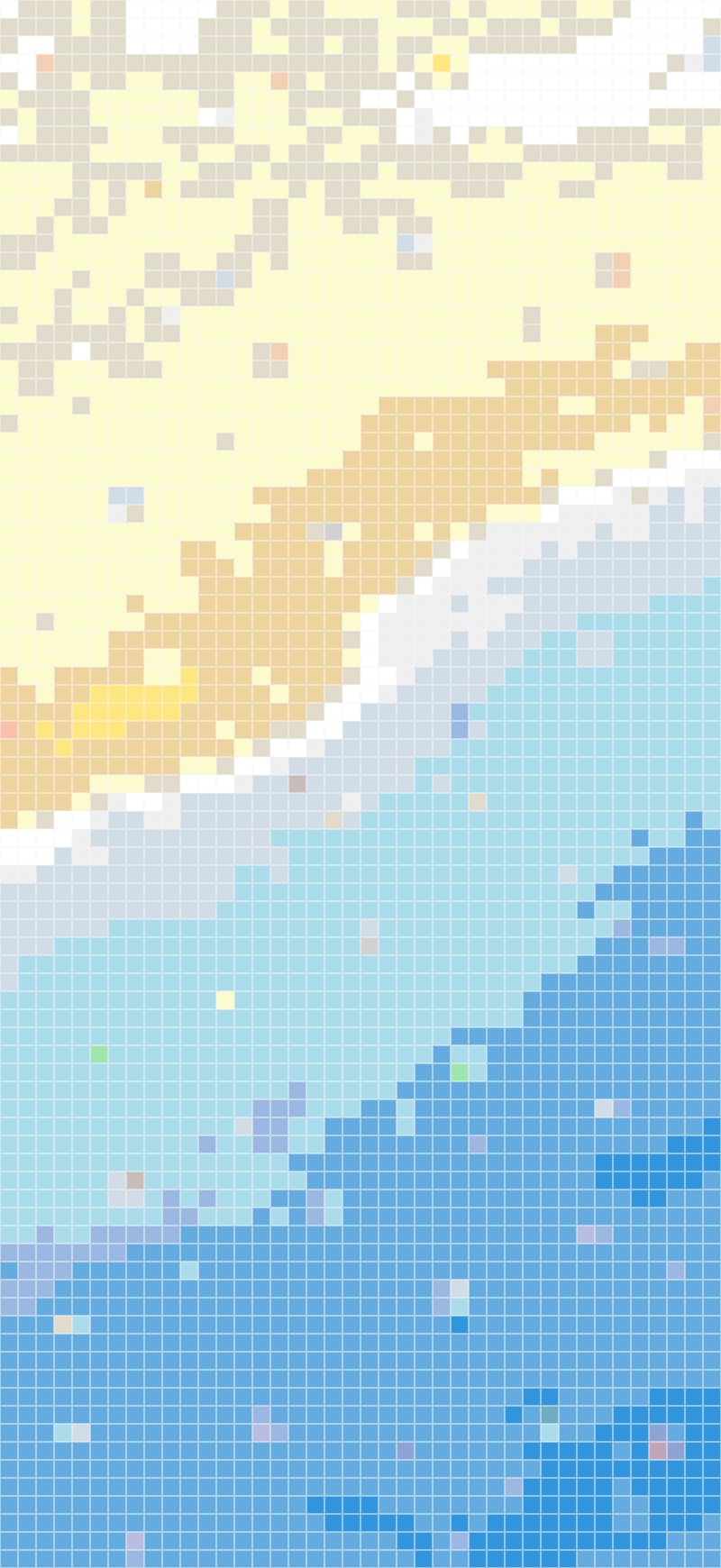 Soft Watercolor Ocean Pixel Art for Calm Crafting