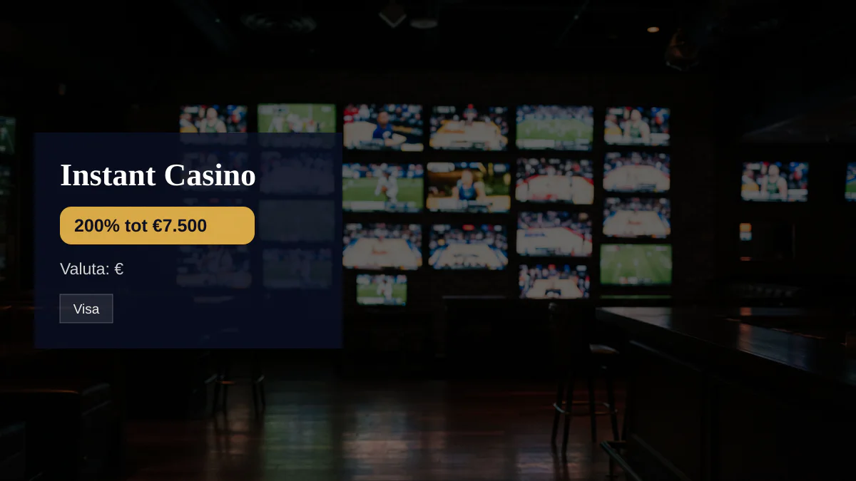 Instant Casino — welkomstbonus 200% tot €7.500 + 25 FS, betalingen: Visa, Mastercard, Sofort, Giropay, Pix