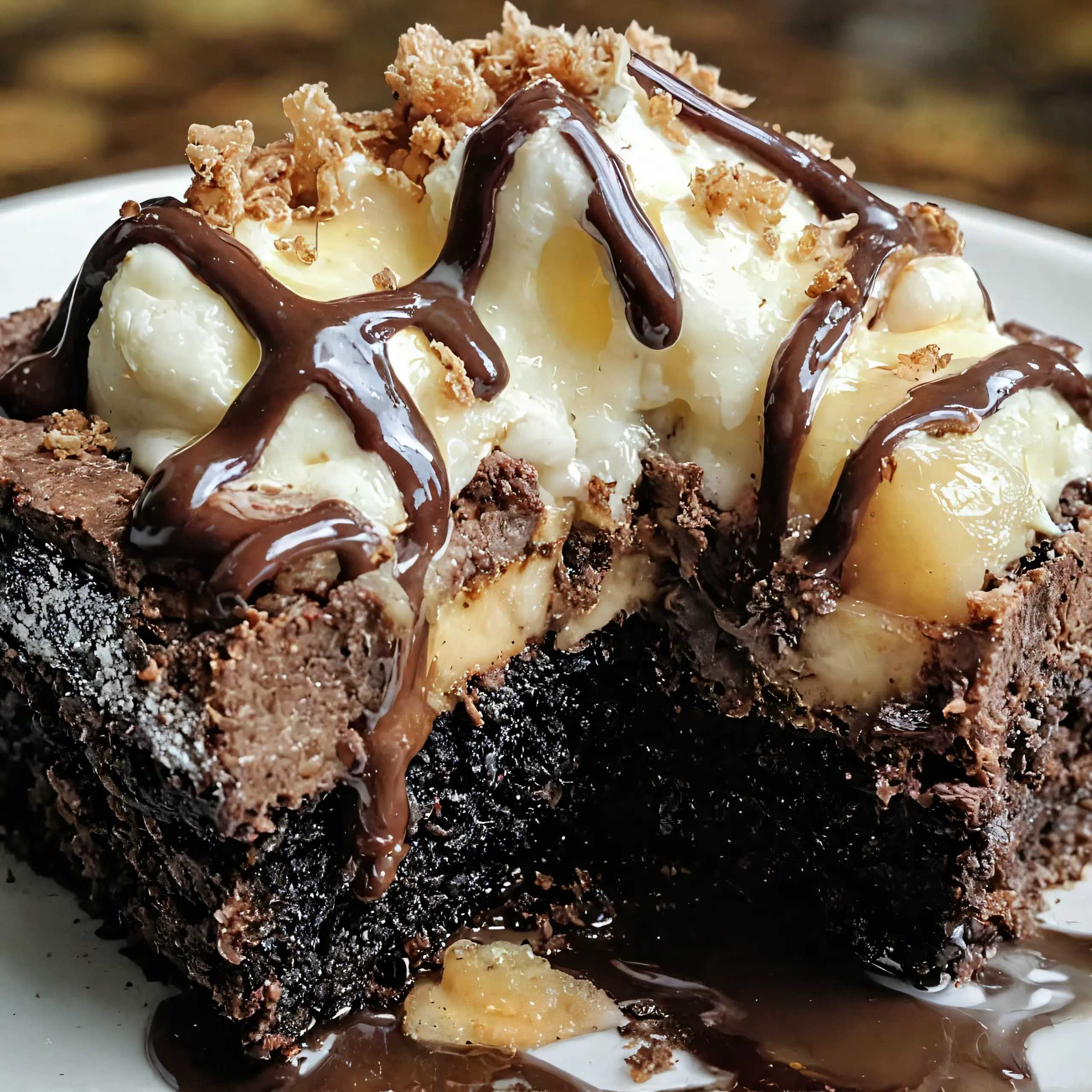 Himmlischer unwiderstehlicher Hot Fudge Sundae Brownie