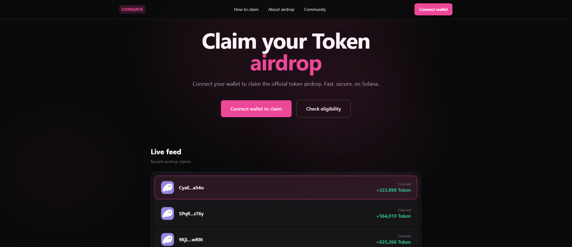 Screenshot of coindata.fun