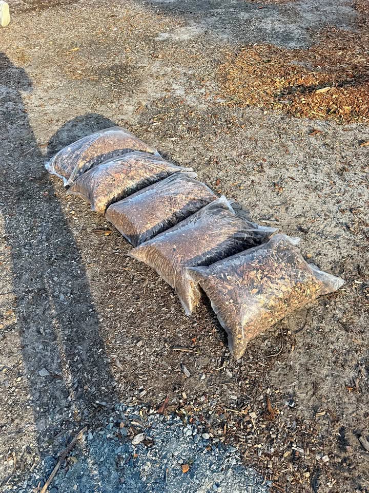 Mulch and garden materials ready for delivery