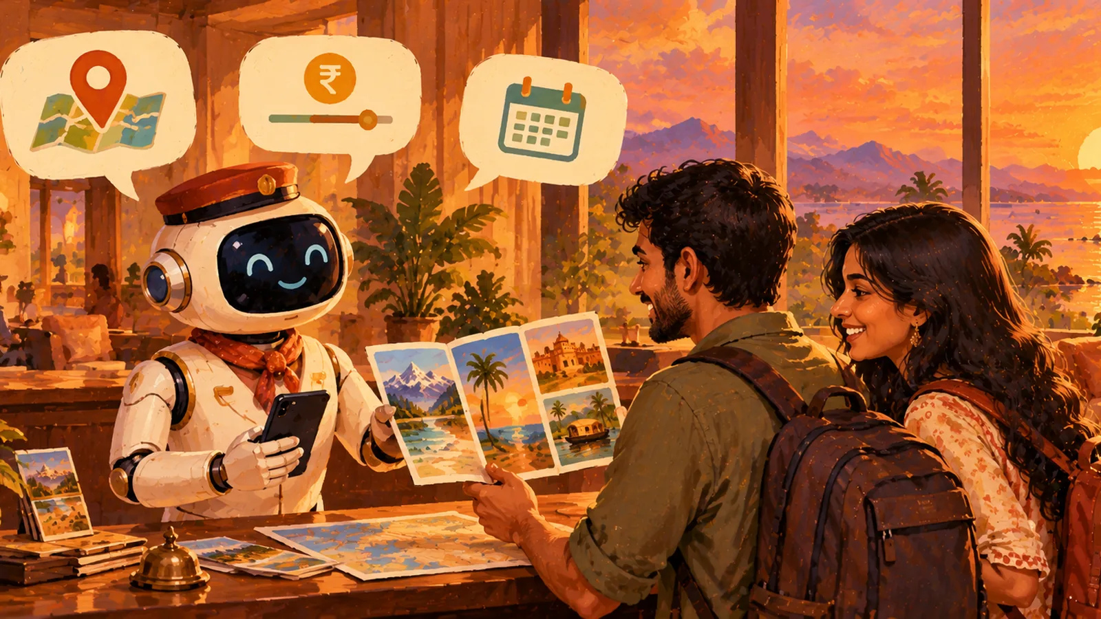 AI travel chatbot qualifying destination and budget
