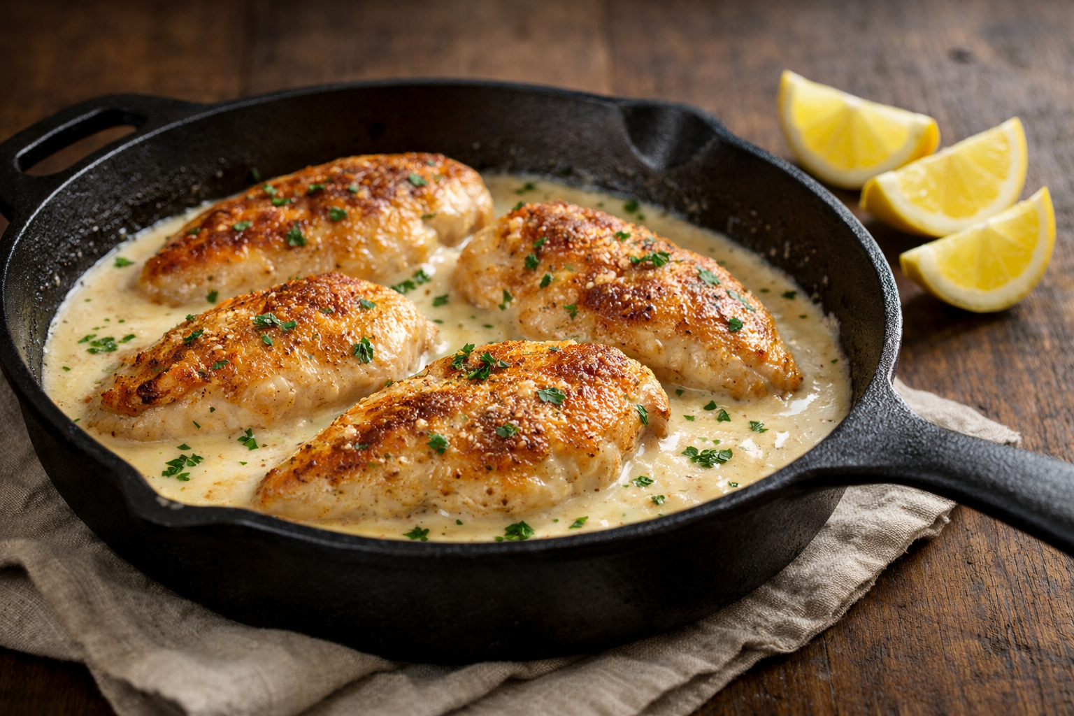 Oven Baked Chicken with Cream Sauce Recipe