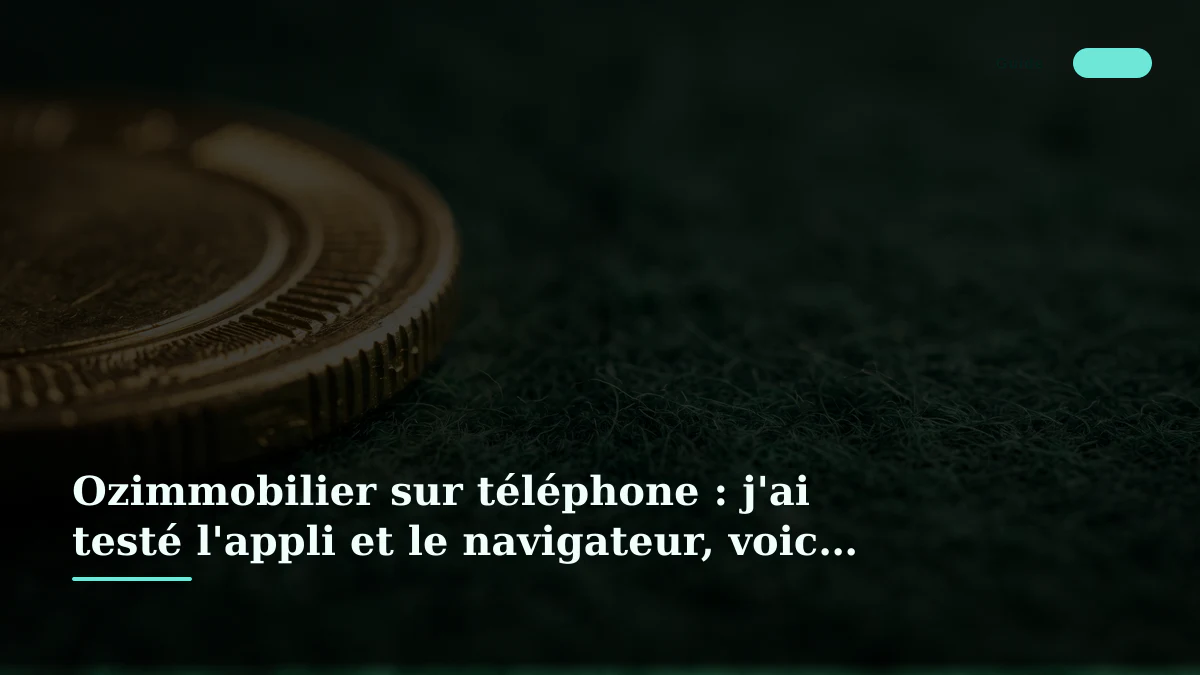 Ozimmobilier sur téléphone : j'ai testé l'appli et le navigateur, voici ce qui change