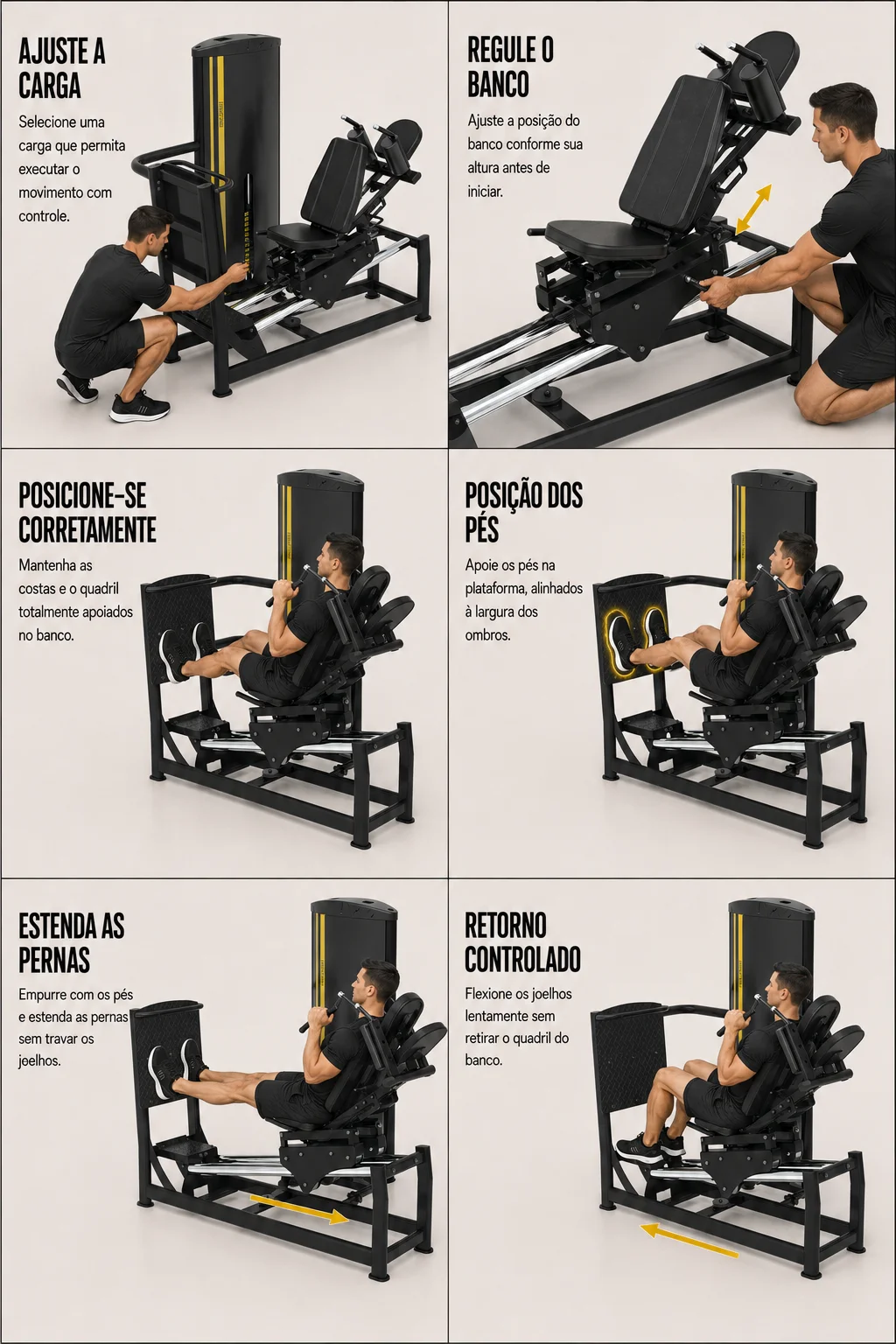 Instruções de uso - Leg Press Regulável (a partir de 80 KG)