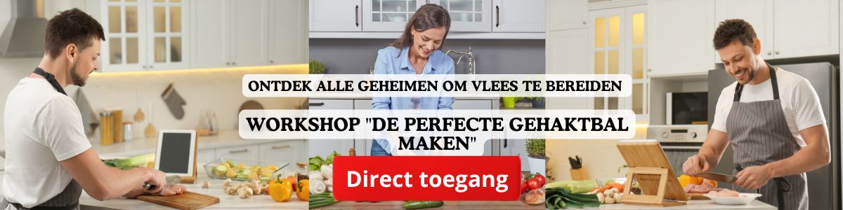 Workshop De Perfecte gehaktbal maken - Online Cursus - Leer stap voor stap online koken - www.Vleeskopenbijdeboer.nl