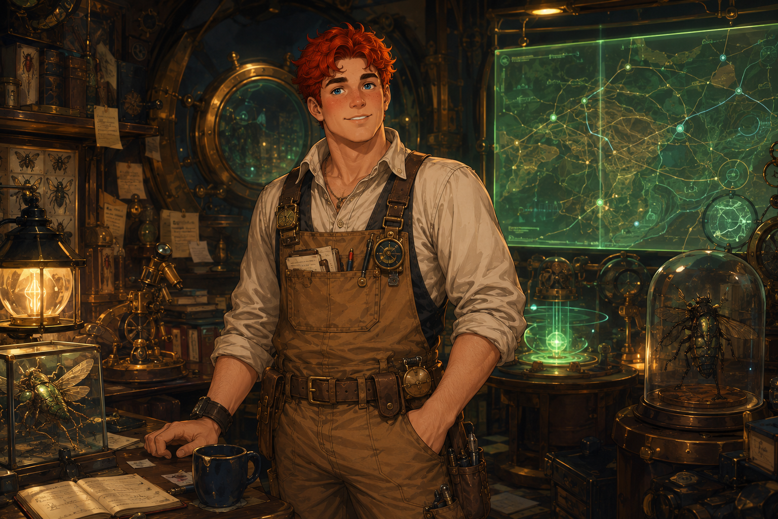 August Pyrrhus standing in his warm Labs and Observatory workspace