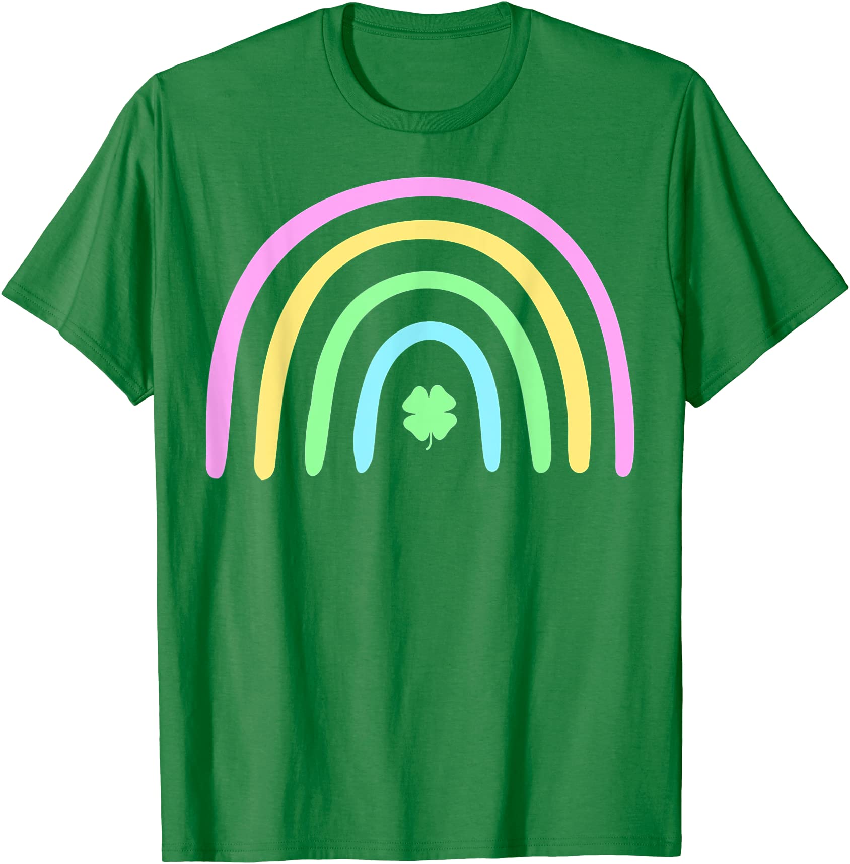 Green Four Leaf Clover Rainbow St Patrick’s Day Unisex T-Shirt