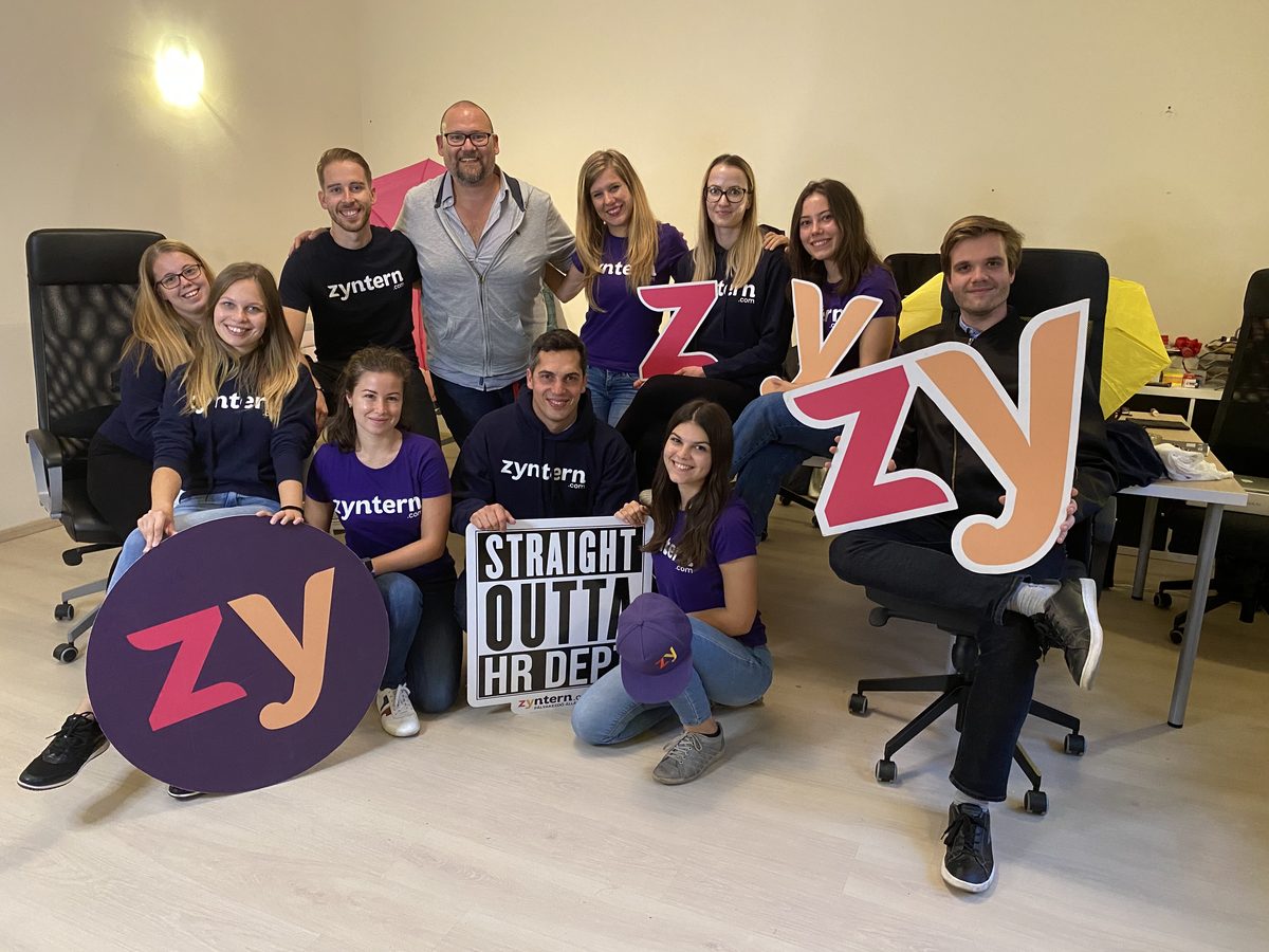 Csaba Moldován with the zyntern.com startup team he mentored
