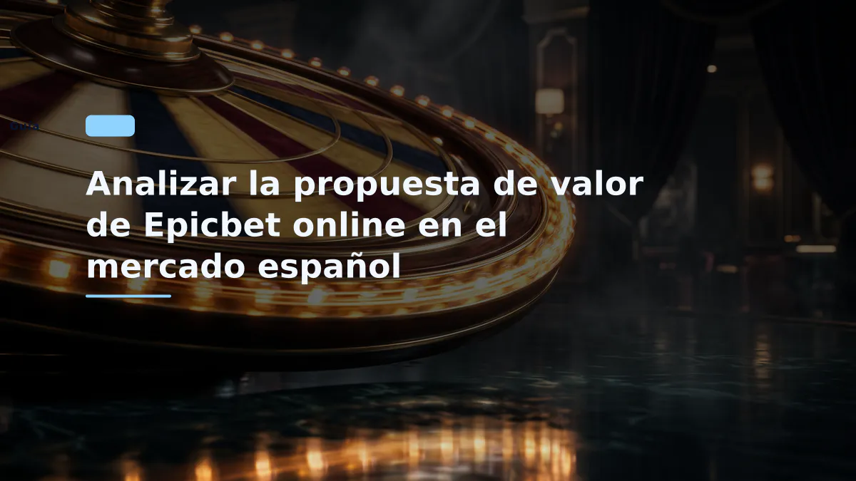 Analizar la propuesta de valor de Epicbet online en el mercado español