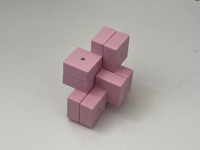 Solution for four cubes puzzle