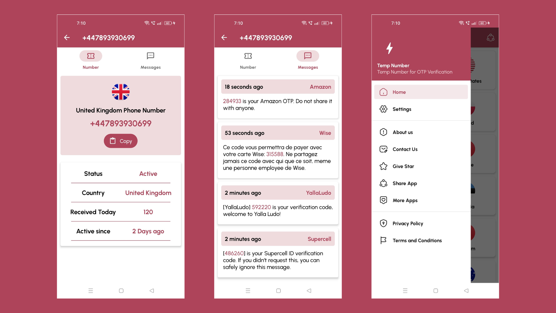 Temp Number - Temporary Phone Numbers App with AdMob Ads