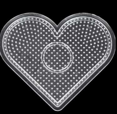 A heart Perler bead pegboard