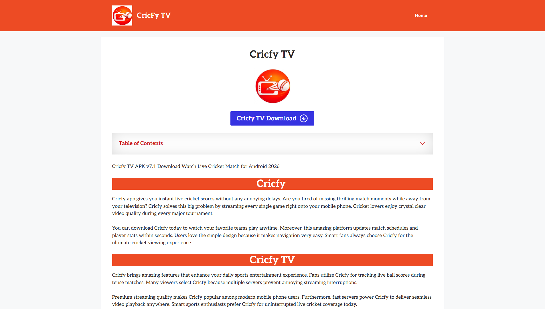 Stored capture of crickfytv.org.in