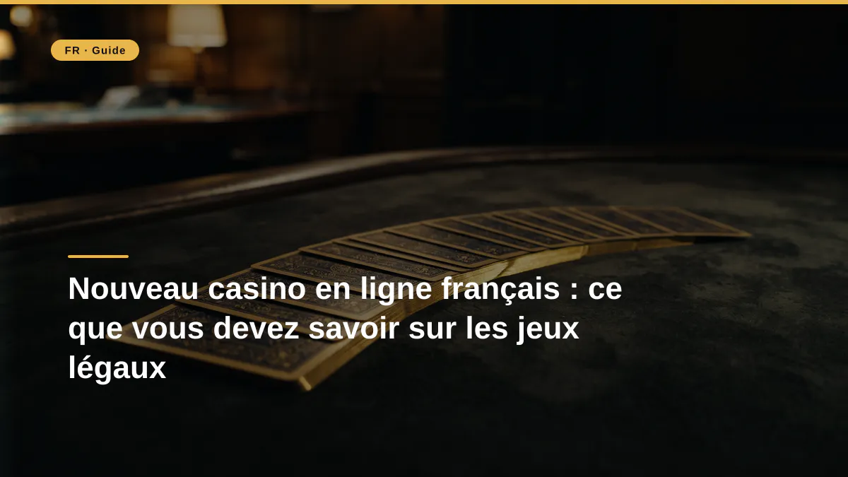 Nouveau casino en ligne français : ce que vous devez savoir sur les jeux légaux