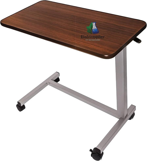 Overbed table ABS MS height 70-95cm swivel castors tiltable hospital India