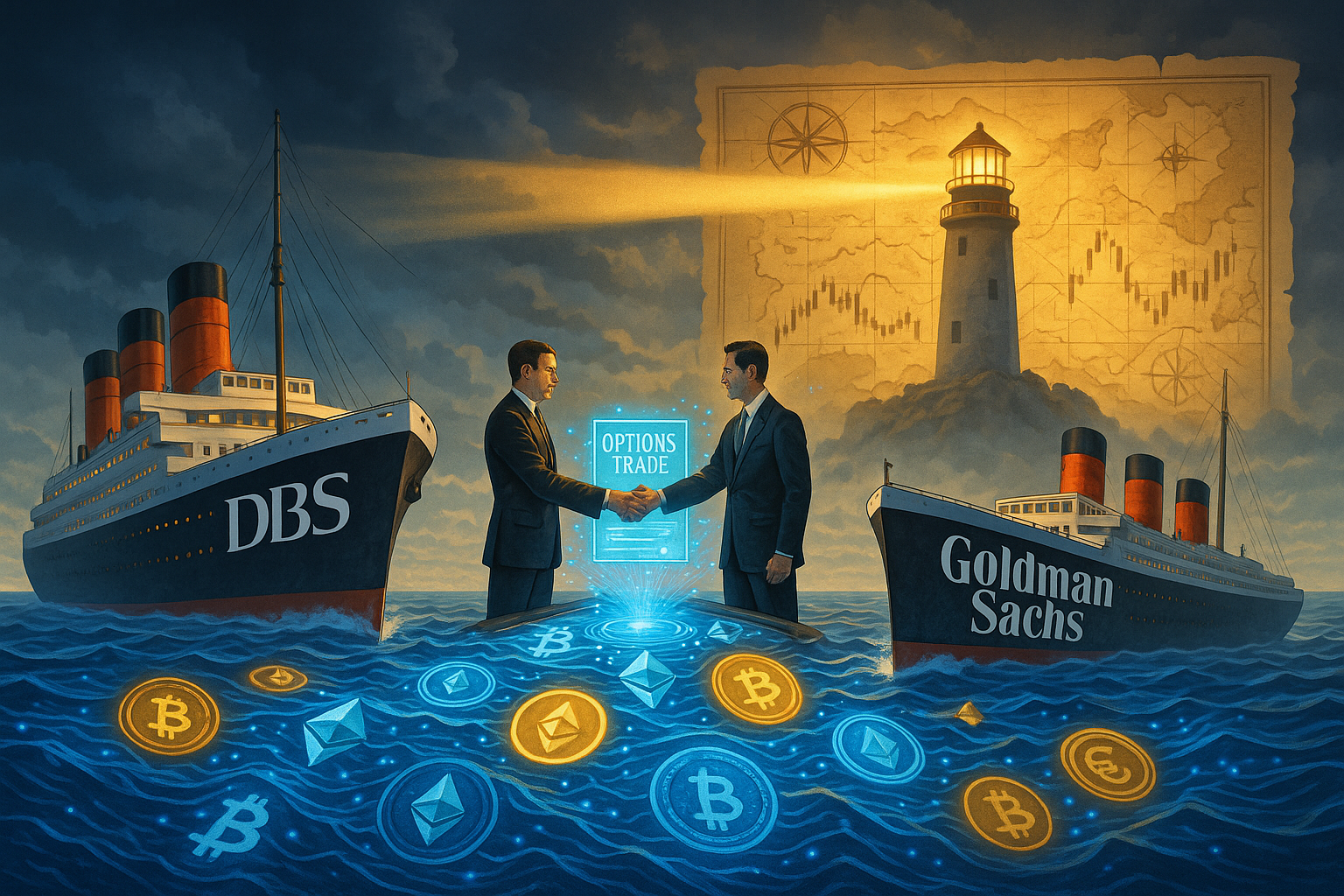 DBS and Goldman Sachs completing the first crypto options trade between major banks