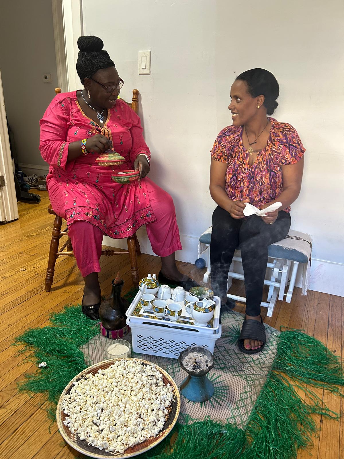 Jane Kinity visit a refugee member home