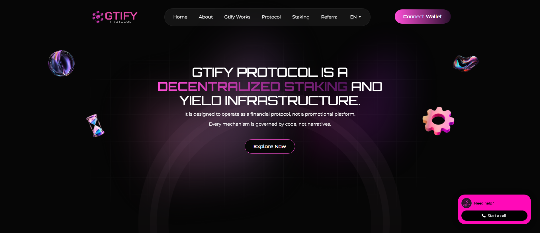 Screenshot of gtifyprotocol.io