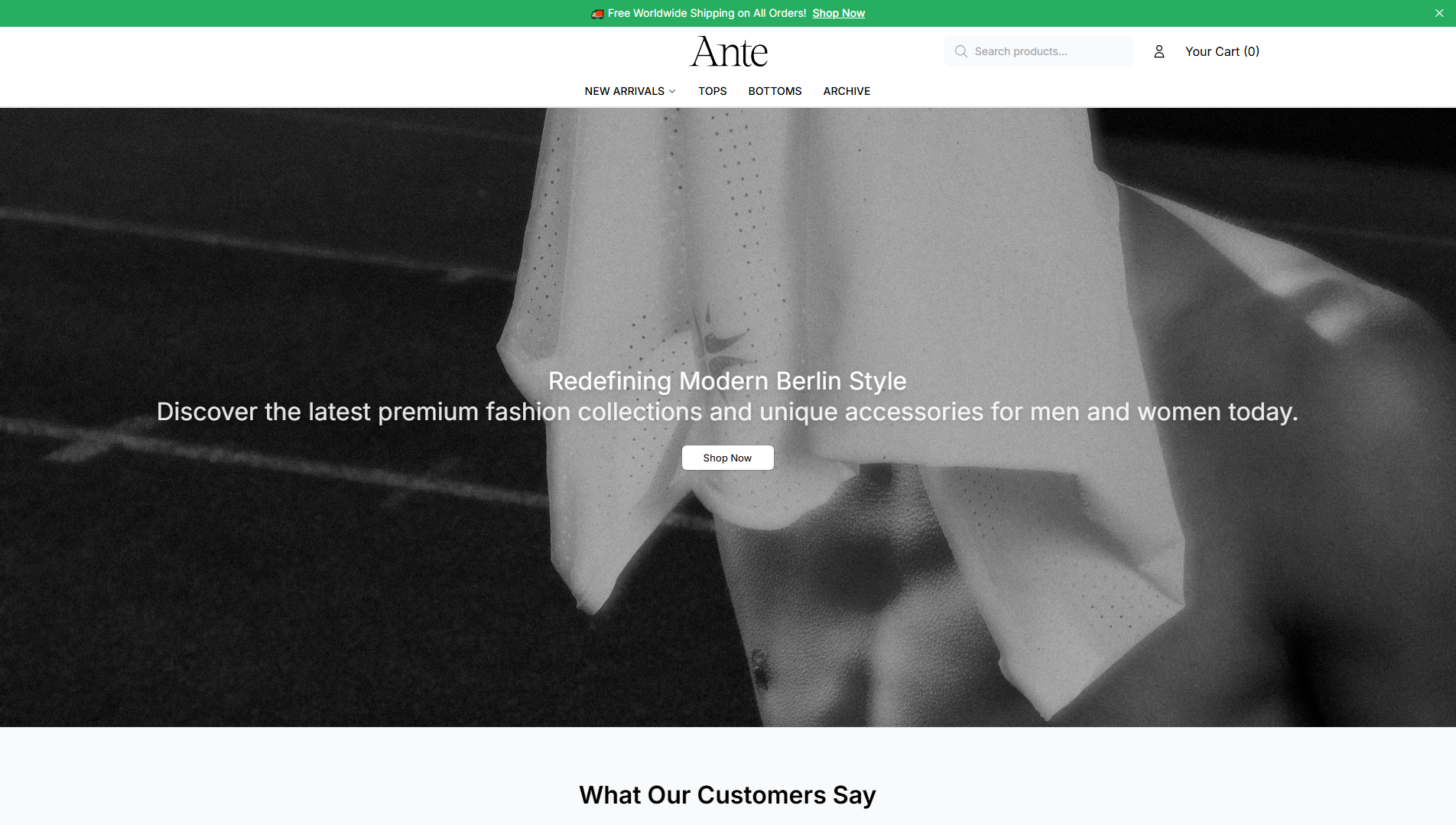 Stored capture of anteberlinstore.shop