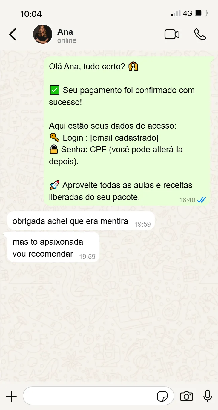 Depoimento de aluna satisfeita 4