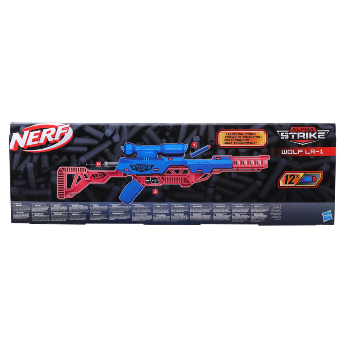 Nerf Alpha Strike Wolf LR-1 Blaster with Targeting Scope, 12 Nerf Darts, Toys for Kids Teens and Adults, Fun Gift Toy for Boys, Birthday Gift Toy for Kids Ages 8+ photo 5
