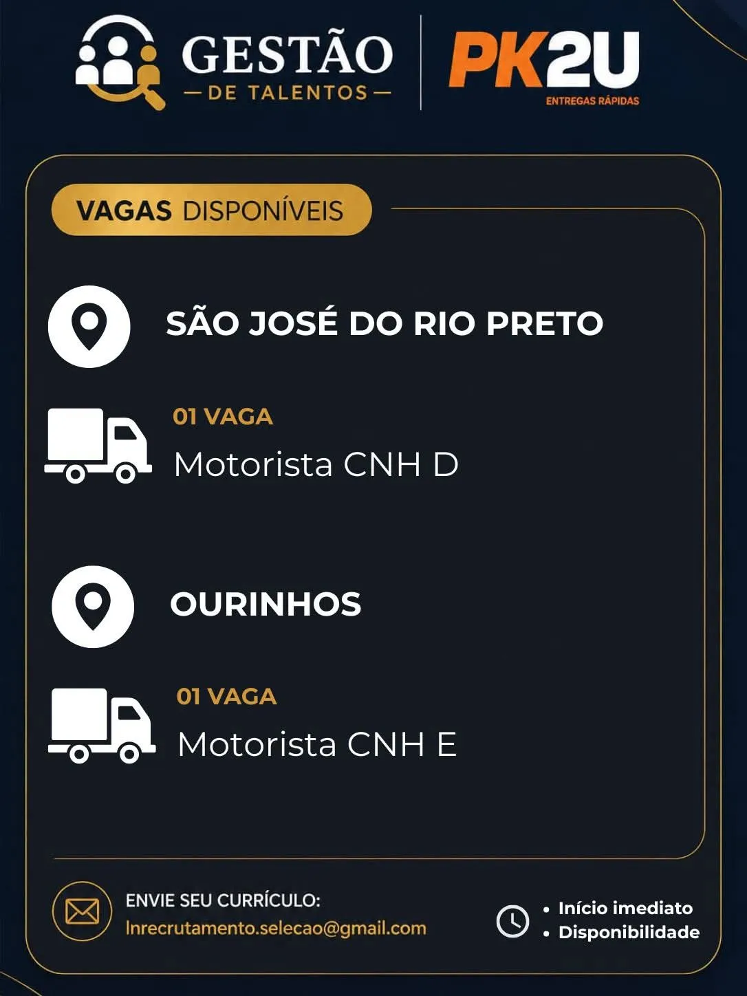 Vaga Para Motorista Cnh E