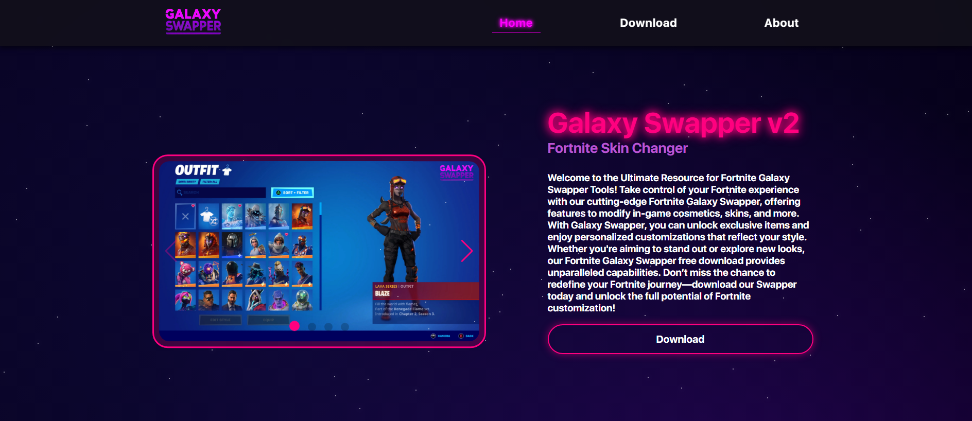 Stored capture of fortnitegalaxyswapper.com