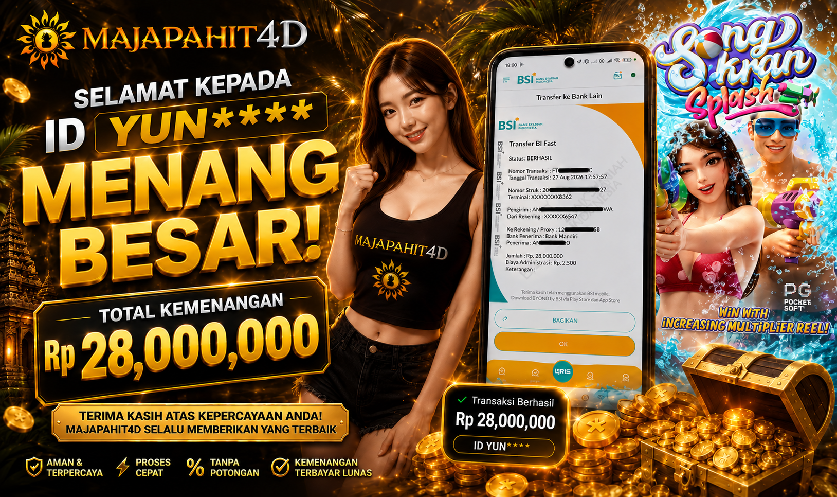 MAJAPAHIT4D JACKPOT SONGKRAN SPLASH Rp.28.000.000.,- LUNAS