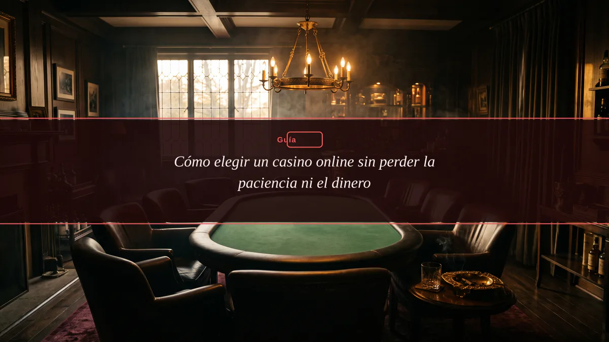Cómo elegir un casino online sin perder la paciencia ni el dinero