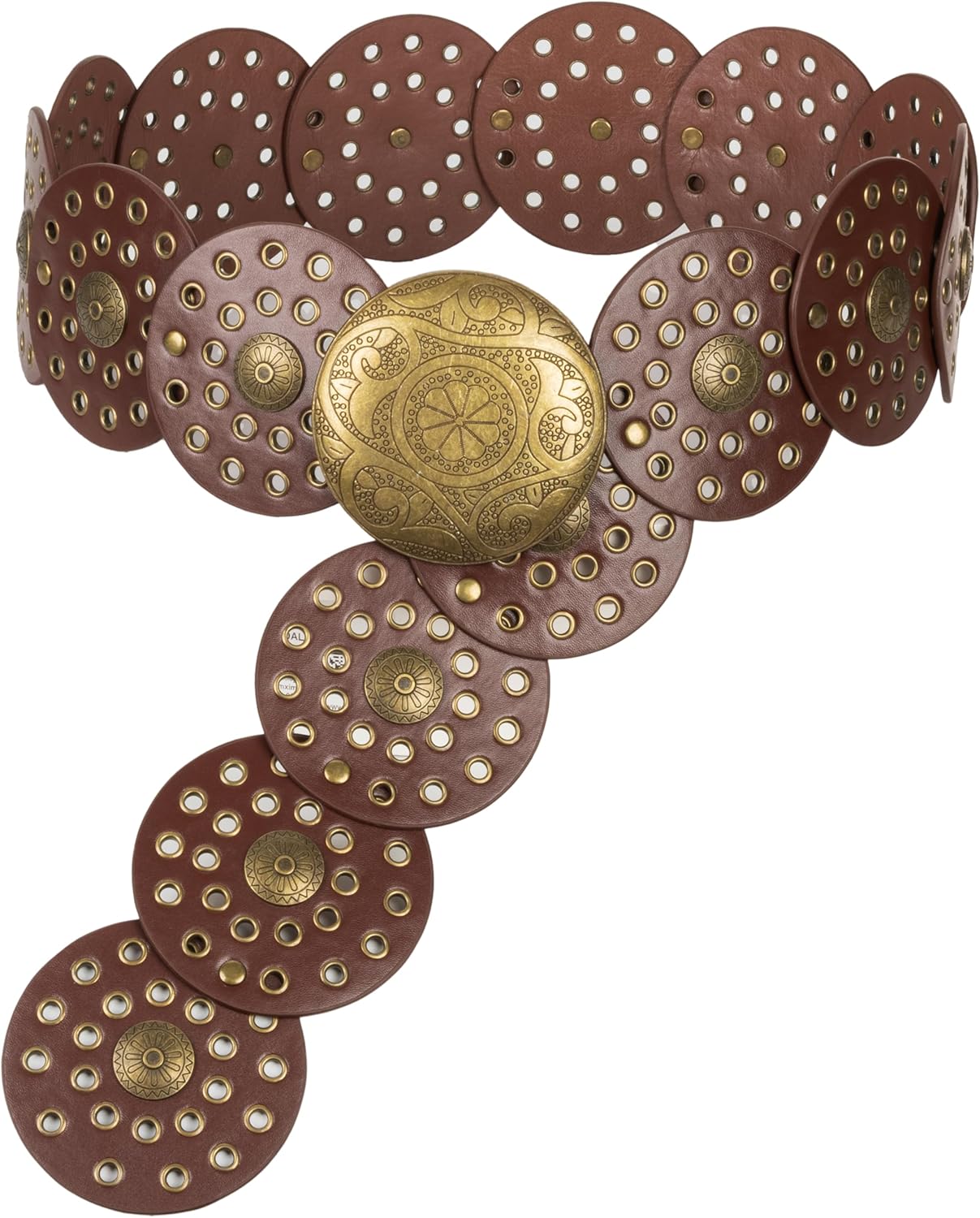 Western Faux Leather Wide Disc Concho Belt Cowgirl Boho Cowboy Waist Belt Women main image 4