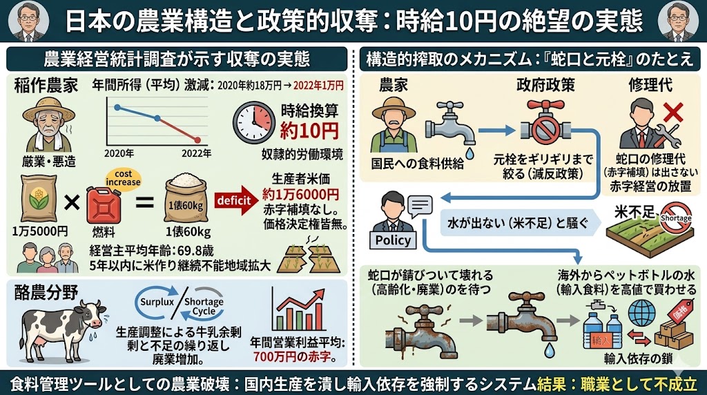 時給10円の絶望：農業経営統計調査が示す収奪 
