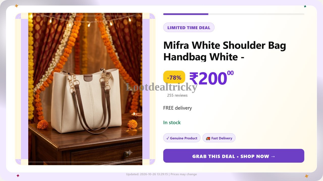   white Shoulder Bag – Just ₹200 | Exclusive Sale Discount
