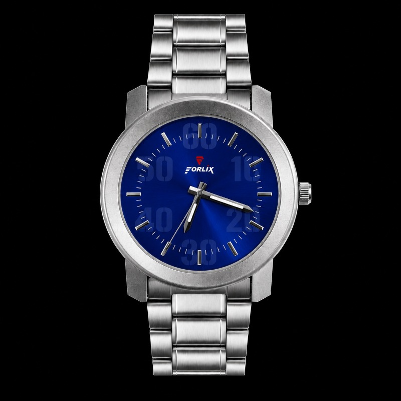 Metallic Silver Dark Blue