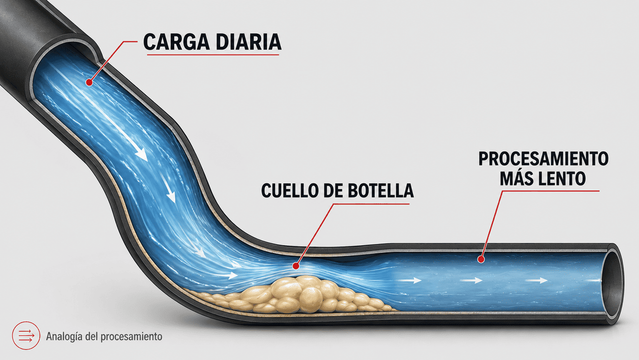 Analogía de cuello de botella y procesamiento
