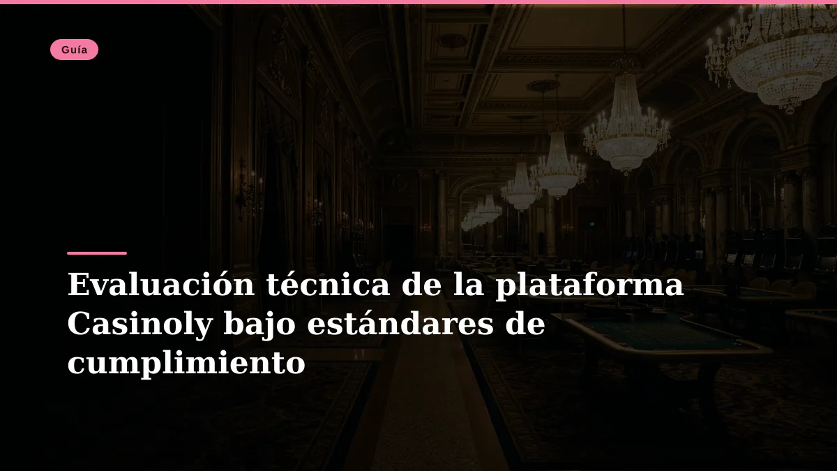 Evaluación técnica de la plataforma Casinoly bajo estándares de cumplimiento