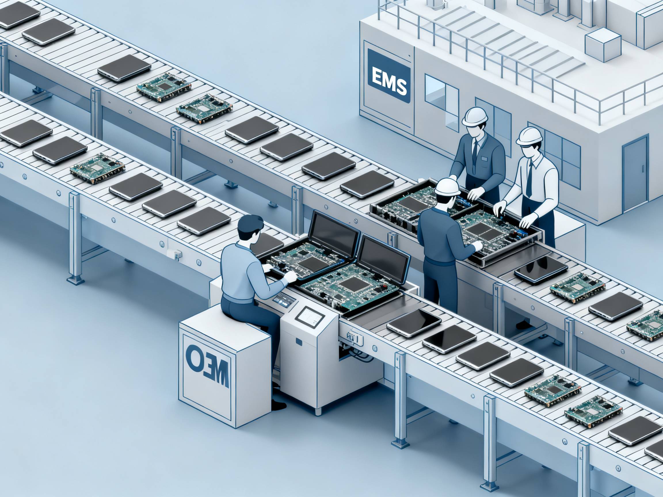 EMS and OEM collaboration in manufacturing.