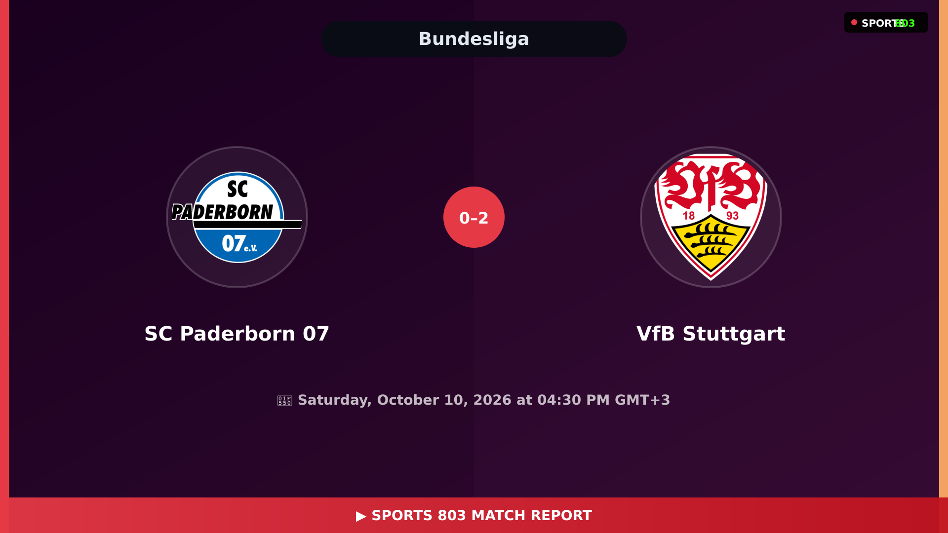 SC Paderborn 07 vs VfB Stuttgart – Highlights & Replay | Sports 803