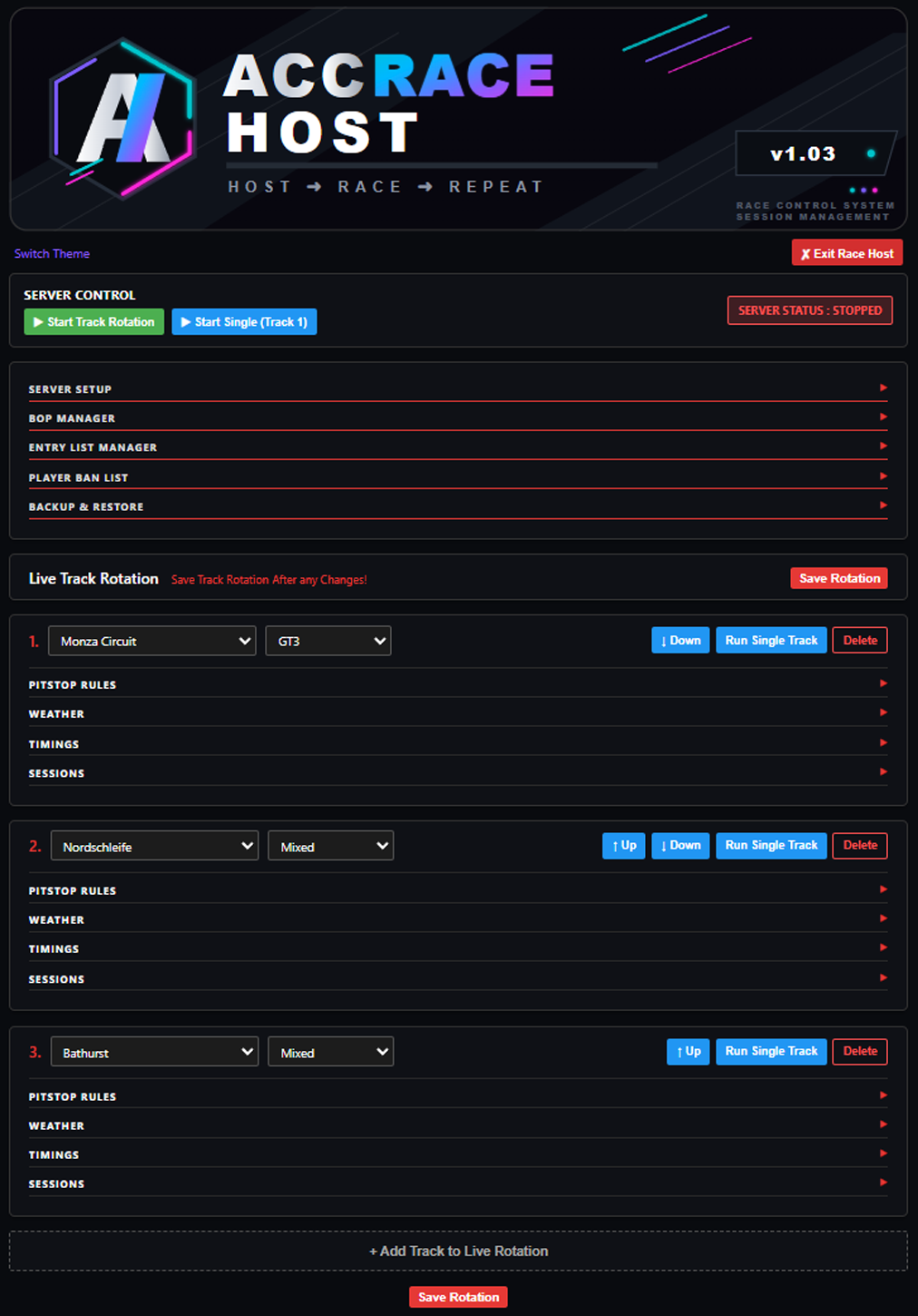 Show server setup