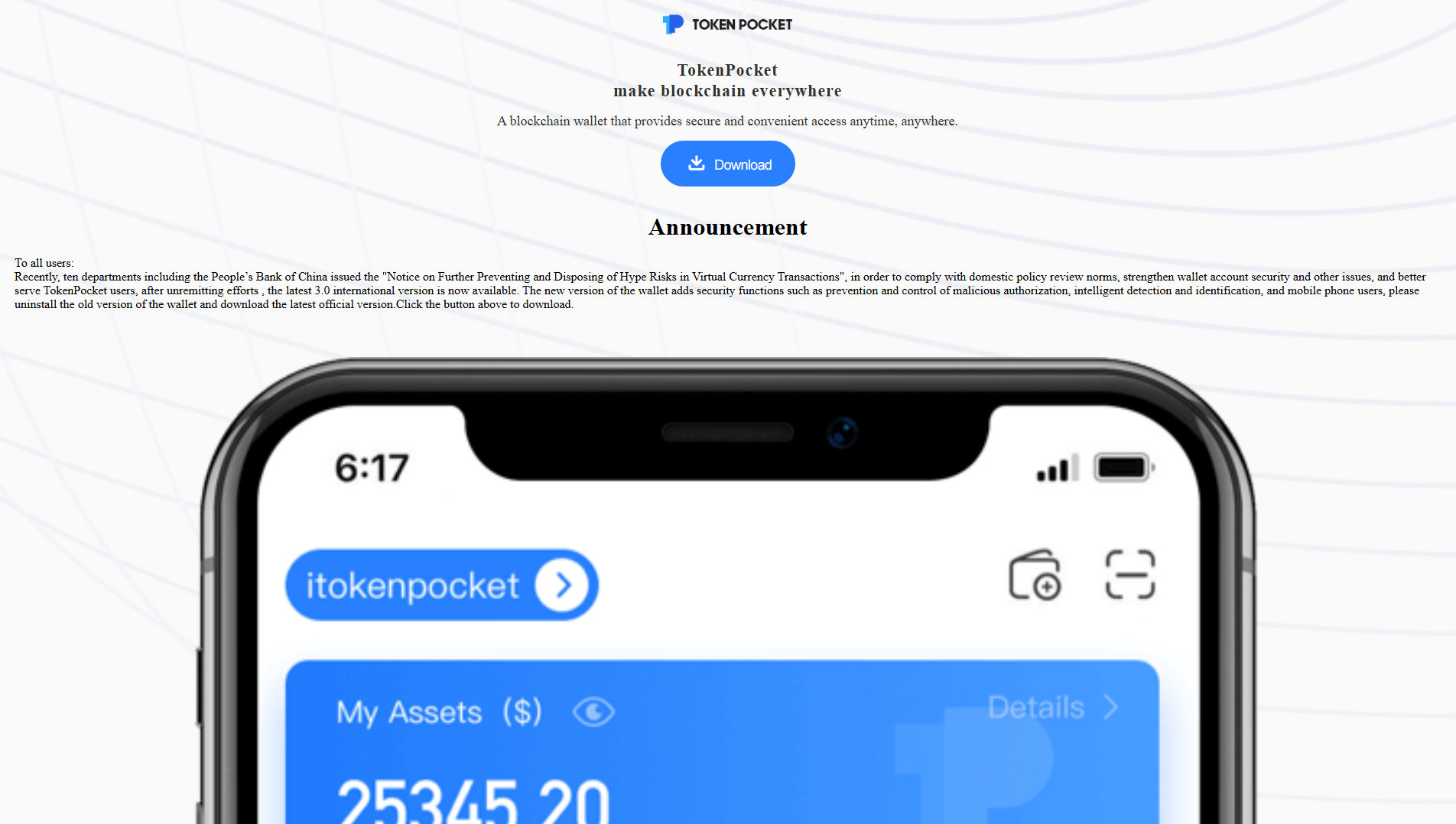Screenshot of tokenpockets.vip