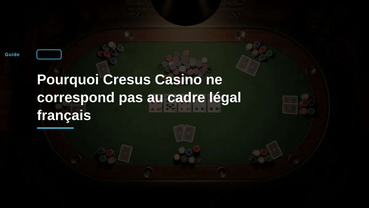 Pourquoi Cresus Casino ne correspond pas au cadre légal français