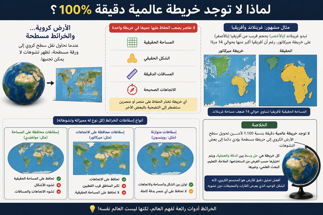 لماذا لا توجد خريطة عالمية دقيقة 100٪؟