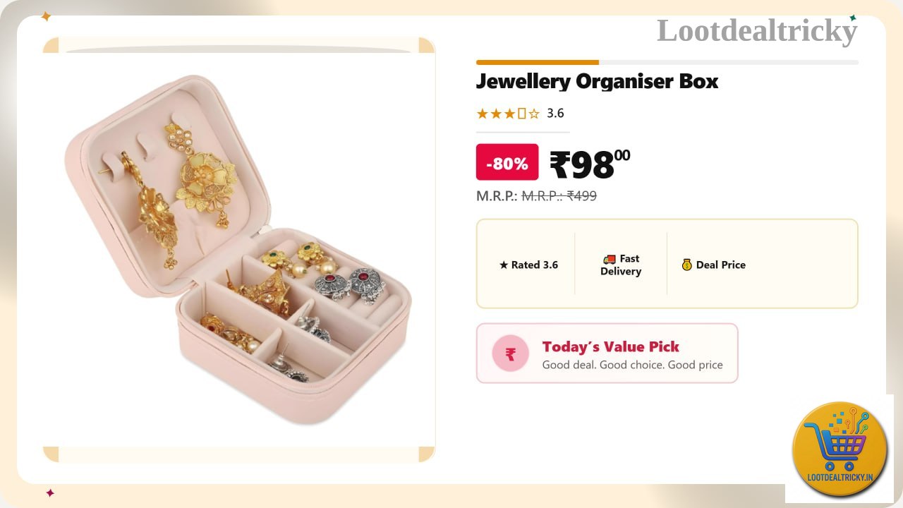 jewellery Organiser Box – Just ₹98 | Huge Savings Offer jewellery Organiser Box – Just ₹98 | Huge Savings Offer