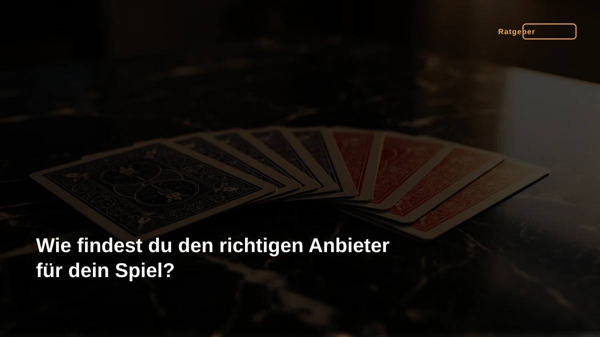 Wie findest du den richtigen Anbieter für dein Spiel?