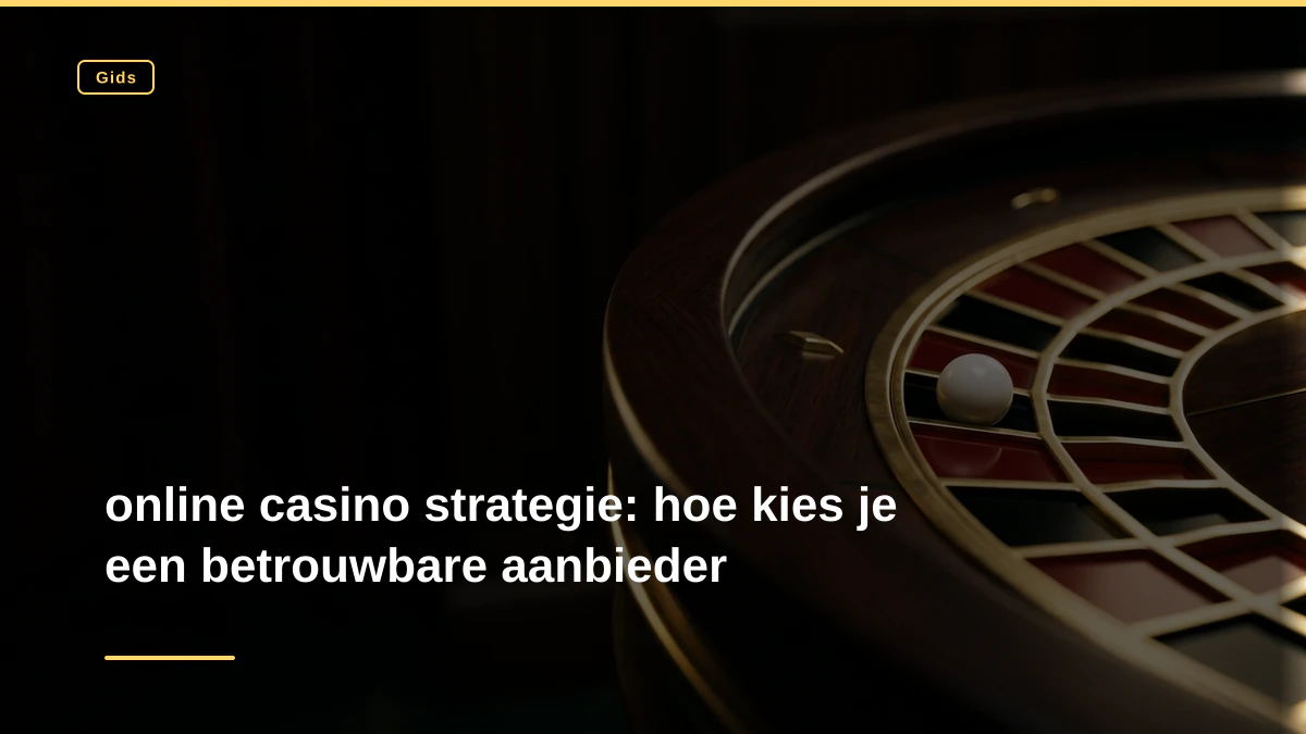 online casino strategie: hoe kies je een betrouwbare aanbieder