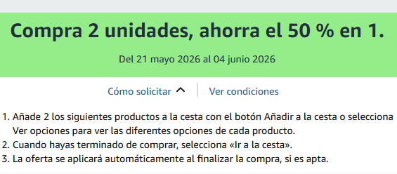 Ahorra el 50% en 1 comprando 2 unidades en una selección de productos para el hogar 🏠