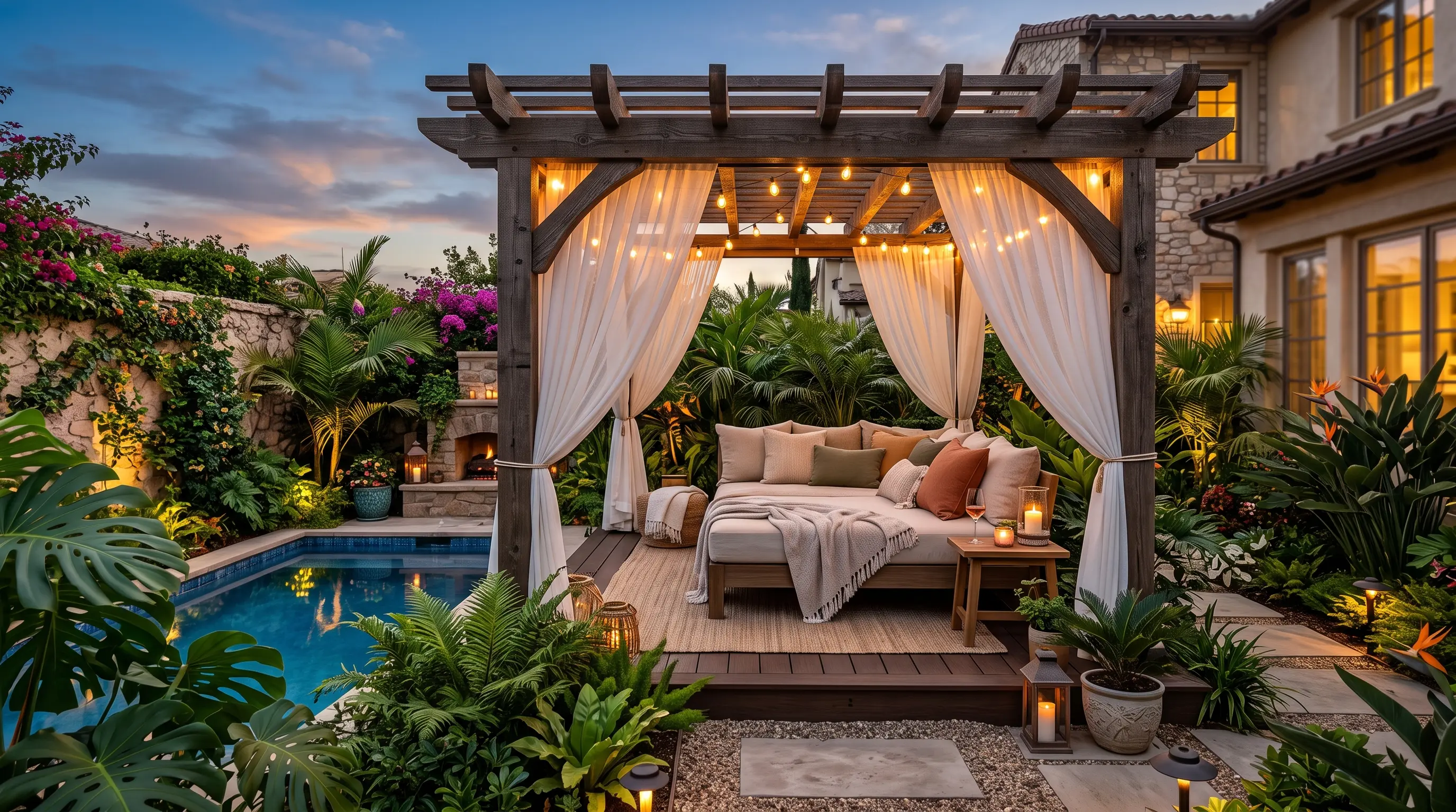 Luxury Cozy Cabana Retreat Backyard Ideas