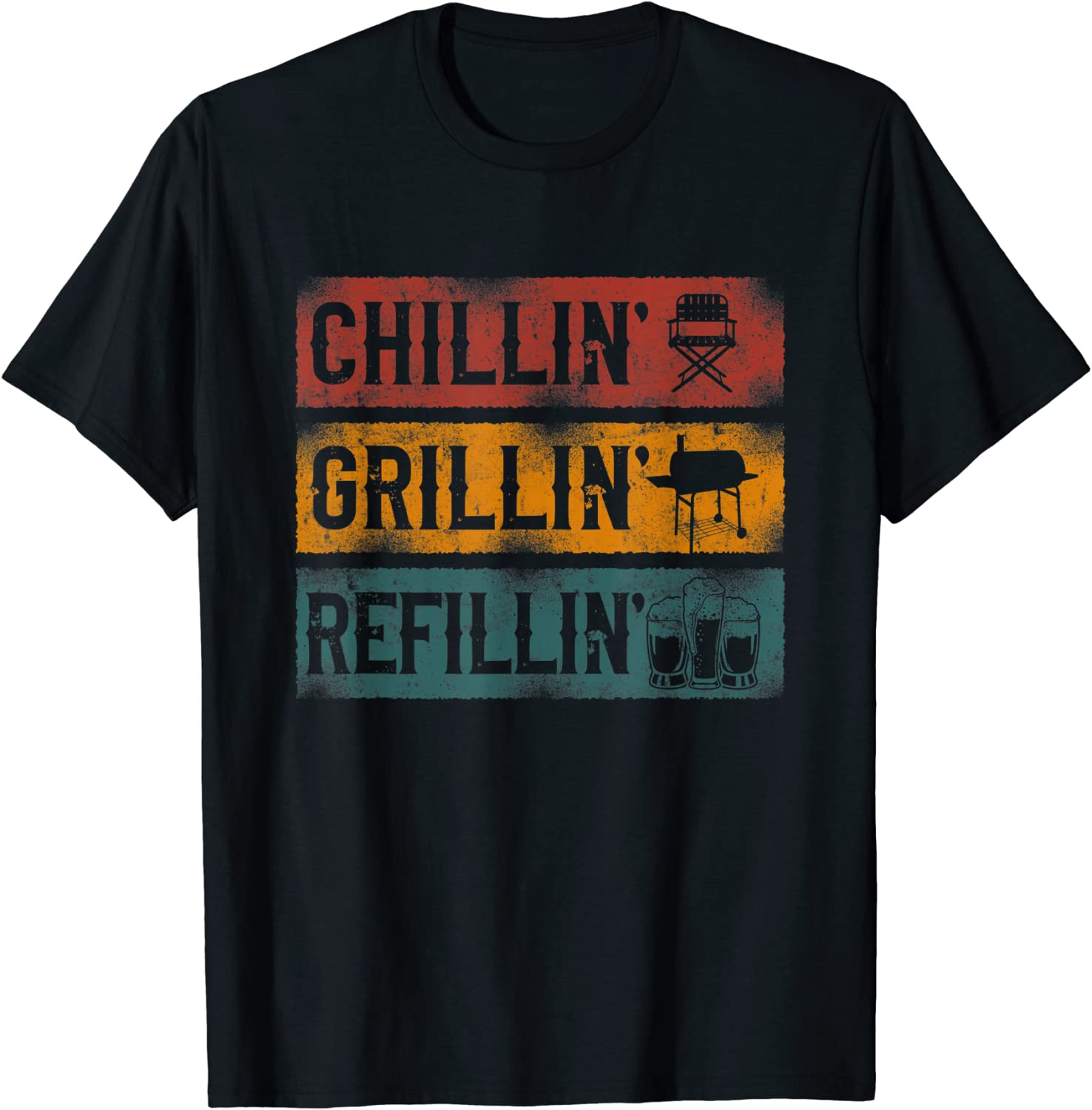 BBQ Smoker Chillin’ Grillin’ Refillin’ Fun Design Unisex T-Shirt